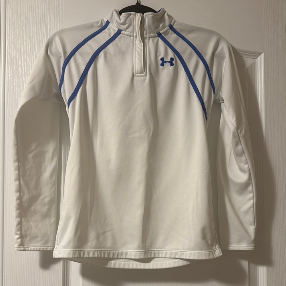 Under Armour White and Blue Pullover